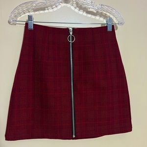 Plad Zip-Up Skirt